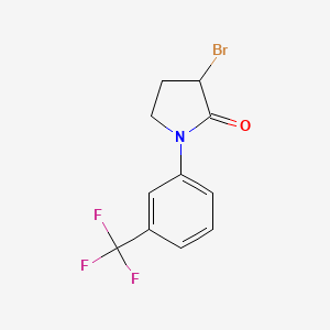 molecular formula C11H9BrF3NO B2755691 3-Bromo-1-[3-(trifluoromethyl)phenyl]pyrrolidin-2-one CAS No. 69949-67-3