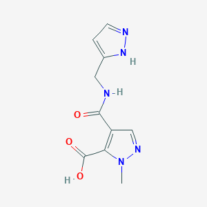 molecular formula C10H11N5O3 B2755698 1-methyl-4-[(1H-pyrazol-5-ylmethyl)carbamoyl]-1H-pyrazole-5-carboxylic acid CAS No. 1159988-16-5