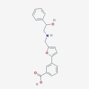 molecular formula C20H19NO4 B275570 3-(5-{[(2-Hydroxy-2-phenylethyl)amino]methyl}furan-2-yl)benzoic acid 