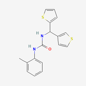 molecular formula C17H16N2OS2 B2755704 1-(Thiophen-2-yl(thiophen-3-yl)methyl)-3-(o-tolyl)urea CAS No. 2034513-29-4