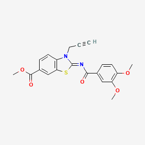 Methyl 2-(3,4-dimethoxybenzoyl)imino-3-prop-2-ynyl-1,3-benzothiazole-6-carboxylate