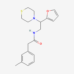N-(2-(furan-2-yl)-2-thiomorpholinoethyl)-2-(m-tolyl)acetamide