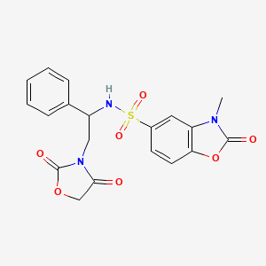 molecular formula C19H17N3O7S B2755714 N-(2-(2,4-dioxooxazolidin-3-yl)-1-phenylethyl)-3-methyl-2-oxo-2,3-dihydrobenzo[d]oxazole-5-sulfonamide CAS No. 1903703-64-9
