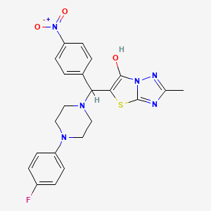 5-((4-(4-Fluorophenyl)piperazin-1-yl)(4-nitrophenyl)methyl)-2-methylthiazolo[3,2-b][1,2,4]triazol-6-ol