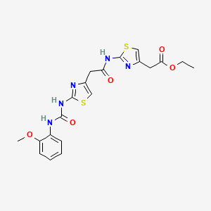 Ethyl 2-(2-(2-(2-(3-(2-methoxyphenyl)ureido)thiazol-4-yl)acetamido)thiazol-4-yl)acetate
