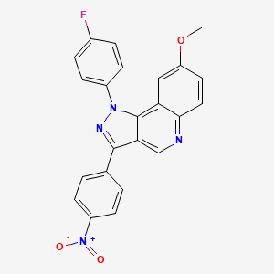molecular formula C23H15FN4O3 B2755736 1-(4-fluorophenyl)-8-methoxy-3-(4-nitrophenyl)-1H-pyrazolo[4,3-c]quinoline CAS No. 901044-90-4