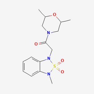 molecular formula C15H21N3O4S B2755742 1-(2,6-dimethylmorpholino)-2-(3-methyl-2,2-dioxidobenzo[c][1,2,5]thiadiazol-1(3H)-yl)ethanone CAS No. 2034398-19-9