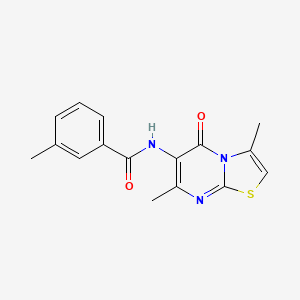 molecular formula C16H15N3O2S B2755749 N-(3,7-dimethyl-5-oxo-5H-[1,3]thiazolo[3,2-a]pyrimidin-6-yl)-3-methylbenzamide CAS No. 946358-12-9