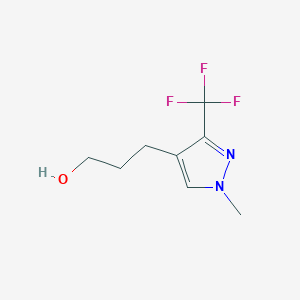 molecular formula C8H11F3N2O B2755753 4-(3-羟基丙基)-1-甲基-3-(三氟甲基)-1H-吡唑 CAS No. 1864052-96-9