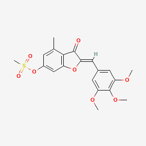 (2Z)-4-methyl-3-oxo-2-(3,4,5-trimethoxybenzylidene)-2,3-dihydro-1-benzofuran-6-yl methanesulfonate