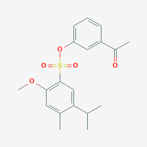 molecular formula C19H22O5S B2755763 3-Acetylphenyl 2-methoxy-4-methyl-5-(propan-2-yl)benzene-1-sulfonate CAS No. 2415629-96-6