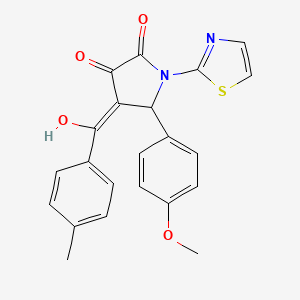 3-hydroxy-5-(4-methoxyphenyl)-4-(4-methylbenzoyl)-1-(thiazol-2-yl)-1H-pyrrol-2(5H)-one
