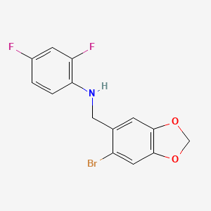 N-[(6-bromo-1,3-benzodioxol-5-yl)methyl]-2,4-difluoroaniline
