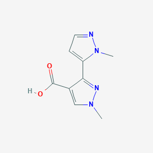 molecular formula C9H10N4O2 B2755775 1-甲基-3-(1-甲基-1H-吡唑-5-基)-1H-吡唑-4-甲酸 CAS No. 1700336-62-4
