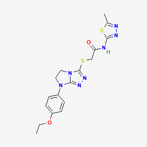 2-((7-(4-ethoxyphenyl)-6,7-dihydro-5H-imidazo[2,1-c][1,2,4]triazol-3-yl)thio)-N-(5-methyl-1,3,4-thiadiazol-2-yl)acetamide