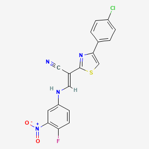(2E)-2-[4-(4-chlorophenyl)-1,3-thiazol-2-yl]-3-[(4-fluoro-3-nitrophenyl)amino]prop-2-enenitrile