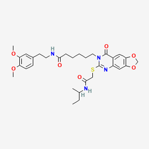 6-(6-((2-(sec-butylamino)-2-oxoethyl)thio)-8-oxo-[1,3]dioxolo[4,5-g]quinazolin-7(8H)-yl)-N-(3,4-dimethoxyphenethyl)hexanamide