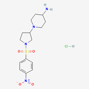 molecular formula C15H23ClN4O4S B2755788 1-[1-(4-Nitrobenzenesulfonyl)pyrrolidin-3-yl]piperidin-4-amine hydrochloride CAS No. 1787920-04-0