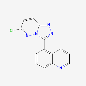 molecular formula C14H8ClN5 B2755799 5-{6-Chloro-[1,2,4]triazolo[4,3-b]pyridazin-3-yl}quinoline CAS No. 1333714-00-3