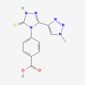 molecular formula C12H10N6O2S B2755800 4-[3-(1-methyl-1H-1,2,3-triazol-4-yl)-5-sulfanylidene-4,5-dihydro-1H-1,2,4-triazol-4-yl]benzoic acid CAS No. 2319877-58-0