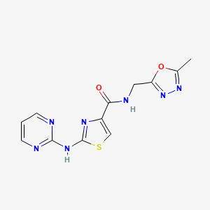 N-((5-methyl-1,3,4-oxadiazol-2-yl)methyl)-2-(pyrimidin-2-ylamino)thiazole-4-carboxamide