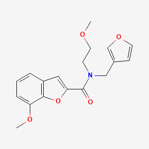 molecular formula C18H19NO5 B2755810 N-(furan-3-ylmethyl)-7-methoxy-N-(2-methoxyethyl)benzofuran-2-carboxamide CAS No. 1421526-76-2