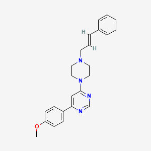(E)-4-(4-cinnamylpiperazin-1-yl)-6-(4-methoxyphenyl)pyrimidine