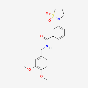 molecular formula C19H22N2O5S B2755814 N-(3,4-dimethoxybenzyl)-3-(1,1-dioxidoisothiazolidin-2-yl)benzamide CAS No. 899976-89-7