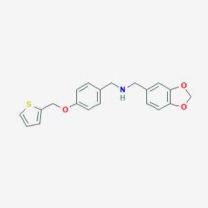 molecular formula C20H19NO3S B275582 1-(1,3-benzodioxol-5-yl)-N-[4-(thiophen-2-ylmethoxy)benzyl]methanamine 
