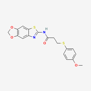 N-([1,3]dioxolo[4,5-f][1,3]benzothiazol-6-yl)-3-(4-methoxyphenyl)sulfanylpropanamide