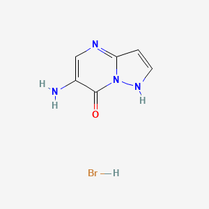 molecular formula C6H7BrN4O B2755827 6-氨基-1H-吡唑并[1,5-a]嘧啶-7-酮；溴化氢酸盐 CAS No. 872093-45-3