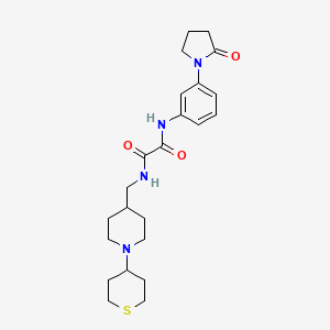 N1-(3-(2-oxopyrrolidin-1-yl)phenyl)-N2-((1-(tetrahydro-2H-thiopyran-4-yl)piperidin-4-yl)methyl)oxalamide