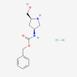 molecular formula C13H19ClN2O3 B2755842 (2s,4s)-2-Hydroxymethyl-4-cbz-aminopyrrolidine hydrochloride CAS No. 1279026-90-2