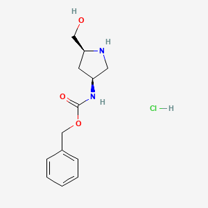 molecular formula C13H19ClN2O3 B2755842 (2s,4s)-2-羟甲基-4-羰基氨基吡咯啉盐酸盐 CAS No. 1279026-90-2