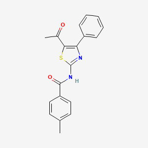 molecular formula C19H16N2O2S B2755843 N-(5-乙酰基-4-苯基-1,3-噻唑-2-基)-4-甲基苯甲酰胺 CAS No. 391221-31-1