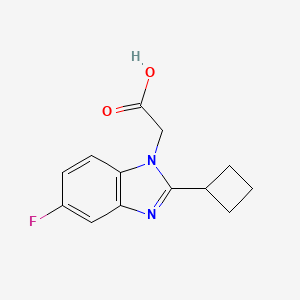 molecular formula C13H13FN2O2 B2755844 2-(2-Cyclobutyl-5-fluoro-1H-benzo[d]imidazol-1-yl)acetic acid CAS No. 2197062-48-7