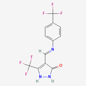 5-(trifluoromethyl)-4-{[4-(trifluoromethyl)anilino]methylene}-2,4-dihydro-3H-pyrazol-3-one