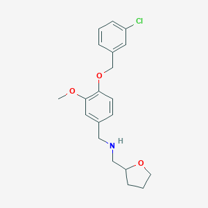 molecular formula C20H24ClNO3 B275585 N-{4-[(3-chlorobenzyl)oxy]-3-methoxybenzyl}-N-(tetrahydro-2-furanylmethyl)amine 
