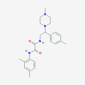molecular formula C24H32N4O2 B2755850 N1-(2,4-二甲基苯基)-N2-(2-(4-甲基哌嗪-1-基)-2-(对甲苯基)乙基)草酰胺 CAS No. 898452-11-4