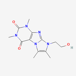 molecular formula C13H17N5O3 B2755852 8-(2-hydroxyethyl)-1,3,6,7-tetramethyl-1H-imidazo[2,1-f]purine-2,4(3H,8H)-dione CAS No. 31493-87-5