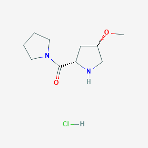 molecular formula C10H19ClN2O2 B2755853 (2S,4S)-4-Methoxy-2-(pyrrolidine-1-carbonyl)pyrrolidine hydrochloride CAS No. 1867929-42-7