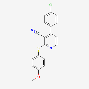 4-(4-Chlorophenyl)-2-[(4-methoxyphenyl)sulfanyl]nicotinonitrile