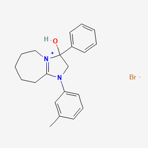 3-hydroxy-3-phenyl-1-(m-tolyl)-3,5,6,7,8,9-hexahydro-2H-imidazo[1,2-a]azepin-1-ium bromide