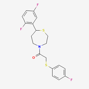 1-(7-(2,5-Difluorophenyl)-1,4-thiazepan-4-yl)-2-((4-fluorophenyl)thio)ethanone