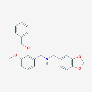 molecular formula C23H23NO4 B275587 N-(1,3-benzodioxol-5-ylmethyl)-N-[2-(benzyloxy)-3-methoxybenzyl]amine 