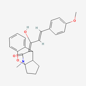 molecular formula C25H25NO4 B2755874 (16Z)-16-[(2E)-1-hydroxy-3-(4-methoxyphenyl)prop-2-en-1-ylidene]-14-methyl-2-oxa-14-azatetracyclo[7.4.3.0^{1,10}.0^{3,8}]hexadeca-3,5,7-trien-15-one CAS No. 1217868-07-9