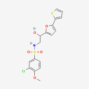 molecular formula C17H16ClNO5S2 B2755877 3-chloro-N-{2-hydroxy-2-[5-(thiophen-2-yl)furan-2-yl]ethyl}-4-methoxybenzene-1-sulfonamide CAS No. 2310145-01-6