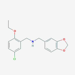 molecular formula C17H18ClNO3 B275588 N-(1,3-benzodioxol-5-ylmethyl)(5-chloro-2-ethoxyphenyl)methanamine 