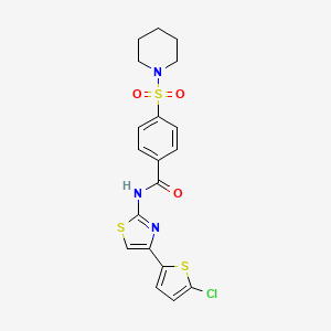 N-(4-(5-chlorothiophen-2-yl)thiazol-2-yl)-4-(piperidin-1-ylsulfonyl)benzamide