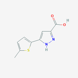 molecular formula C9H8N2O2S B2755881 3-(5-Methyl-2-thienyl)-1H-pyrazole-5-carboxylic acid CAS No. 1025010-00-7